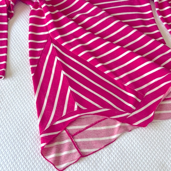 Nic+Zoe Long Sleeve Asymmetric‎ Hem Striped Pink White Size S - Picture 5 of 13